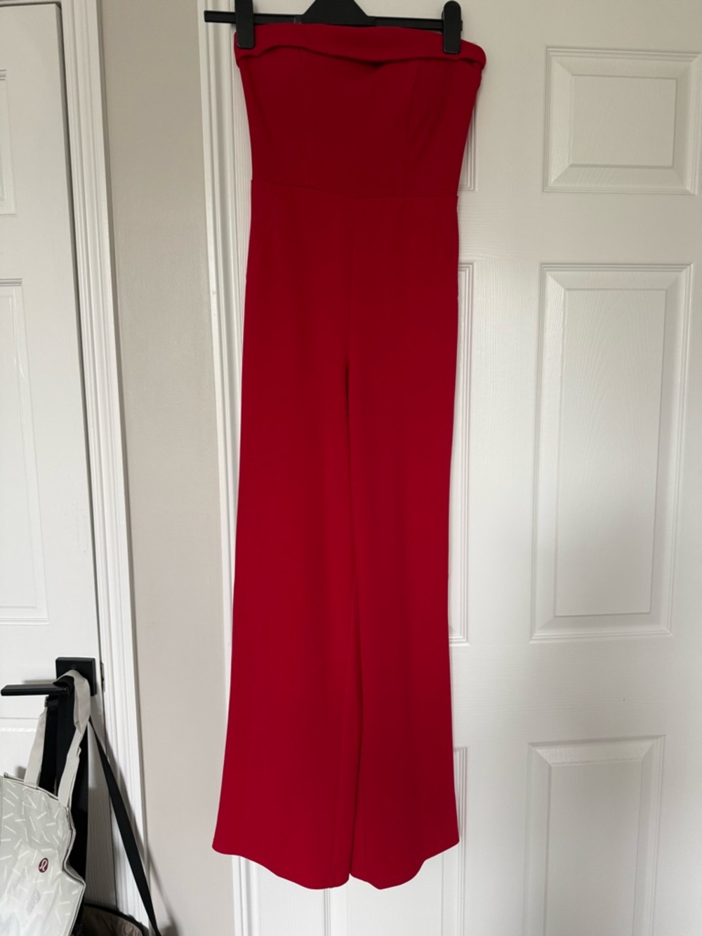 Strapless Wide-Leg Jumpsuit - Red